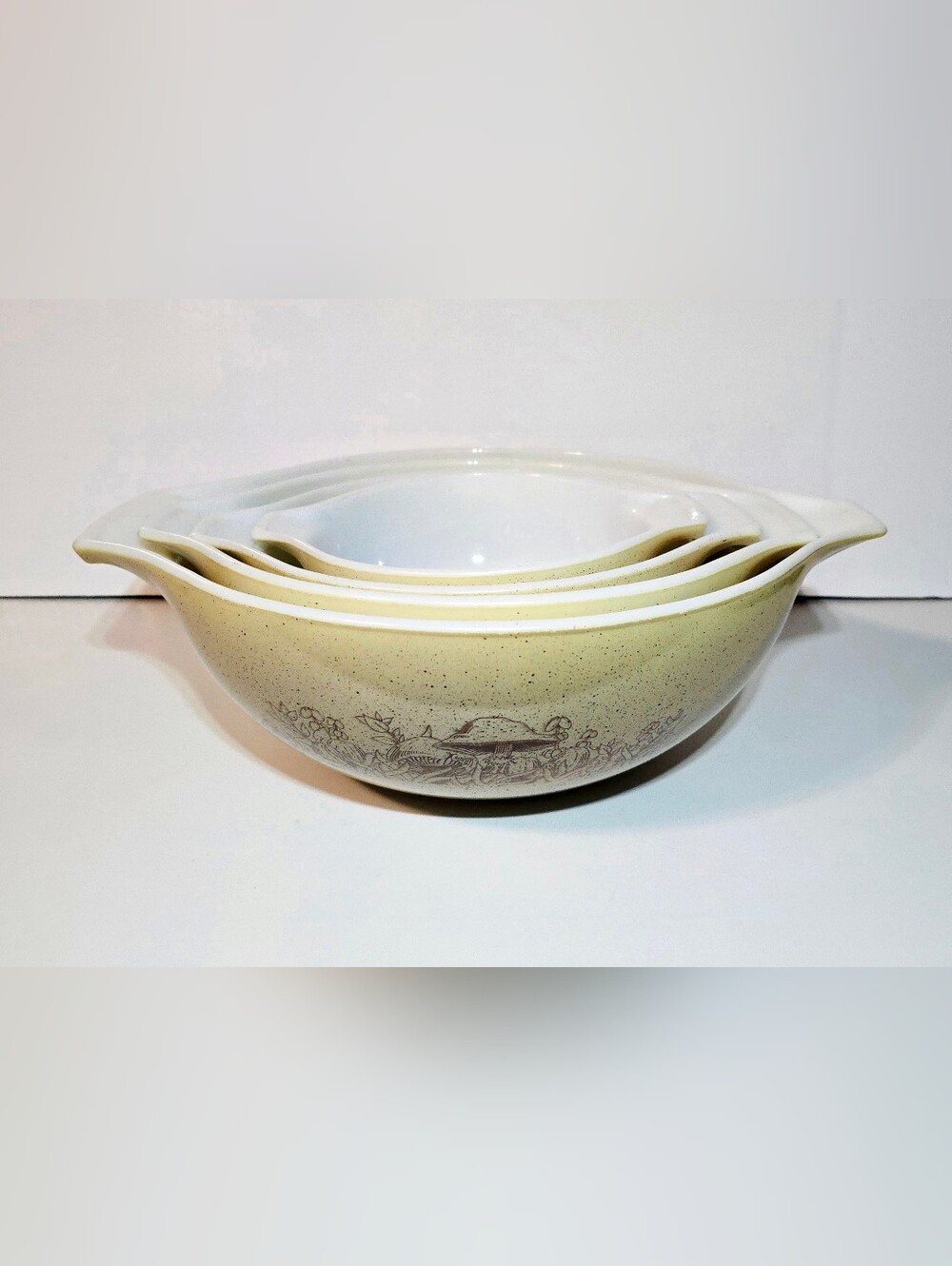 Pyrex Forest Fancies Cinderella Mixing Bowl Set Of 4 VTG Cottagecore Kitchenware